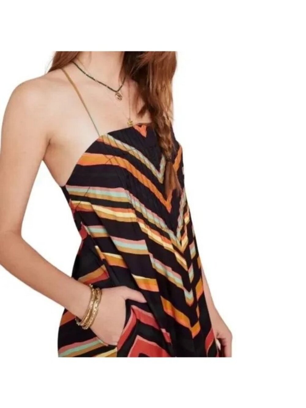 Anthropologie Runi Chevron Midi Dress - Picture 2 of 8